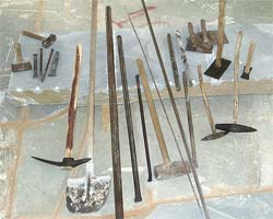 Tools for marble carving.
